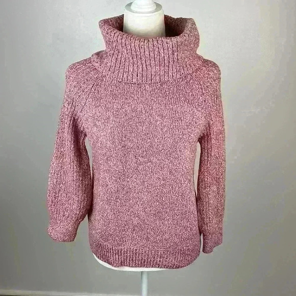 Nine West Pink Cowl Neck Pullover Sweater Size M - Picture 1 of 8